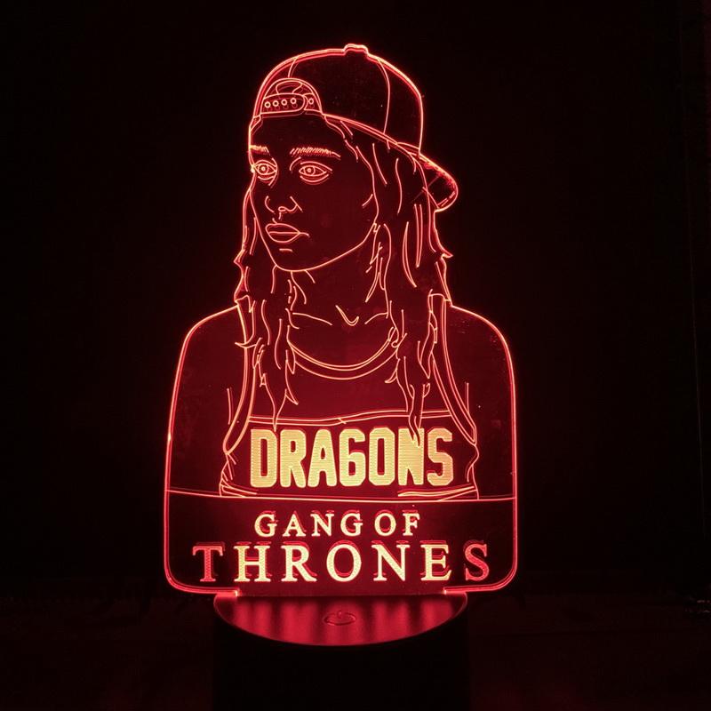 A Song of Ice and Fire Daenerys Targaryen Stormborn Dragon Queen 3D Illusion Lamp Night Light
