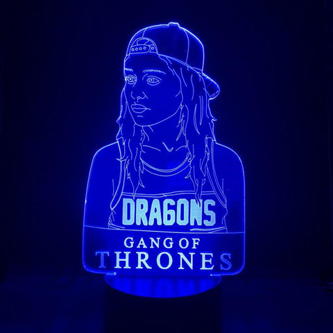 Image of A Song of Ice and Fire Daenerys Targaryen Stormborn Dragon Queen 3D Illusion Lamp Night Light