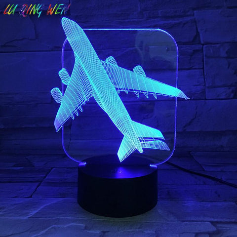 Image of Airplane 01 3D Illusion Lamp Night Light