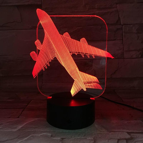 Image of Airplane 01 3D Illusion Lamp Night Light