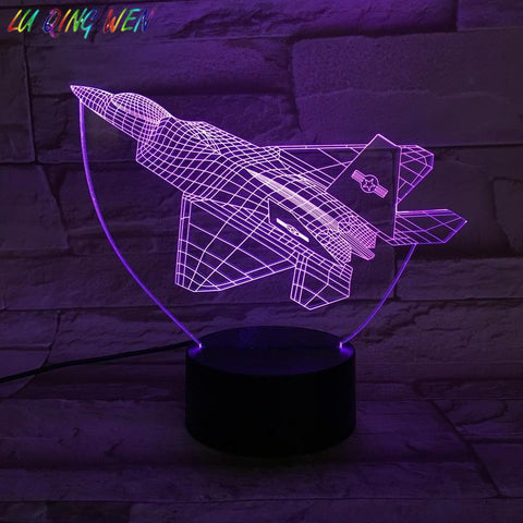 Image of Airplane 3D Illusion Lamp Night Light