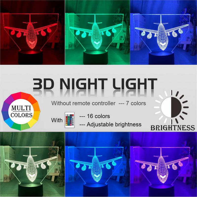 Airplane Model 3D Illusion Lamp Night Light