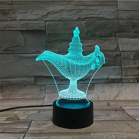 Image of Aladdin and His Wonderful Lamp 01 3D Illusion Lamp Night Light