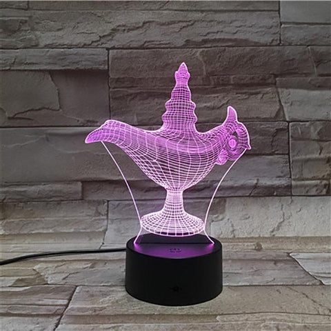 Image of Aladdin and His Wonderful Lamp 01 3D Illusion Lamp Night Light
