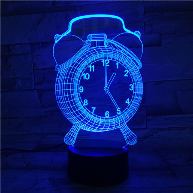 Alarm Clock Funny 3D Illusion Lamp Night Light