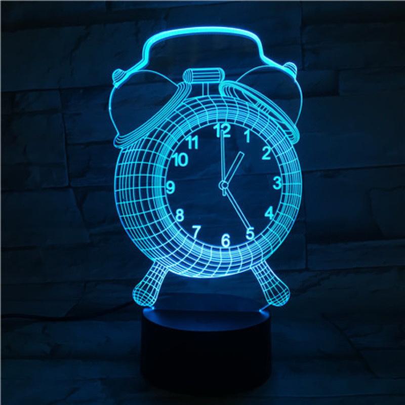 Alarm Clock Funny 3D Illusion Lamp Night Light