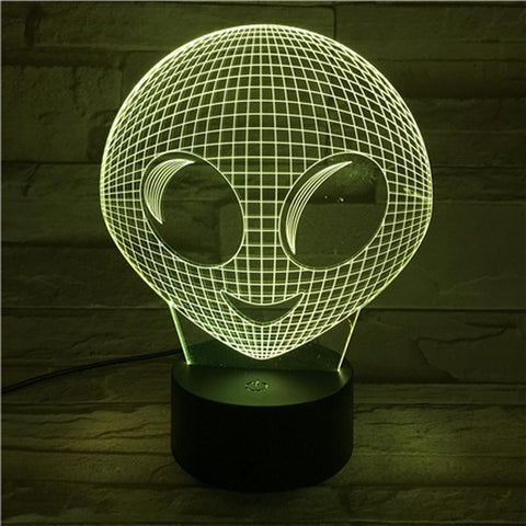 Image of Alien Face Amazing 3D Illusion Lamp Night Light