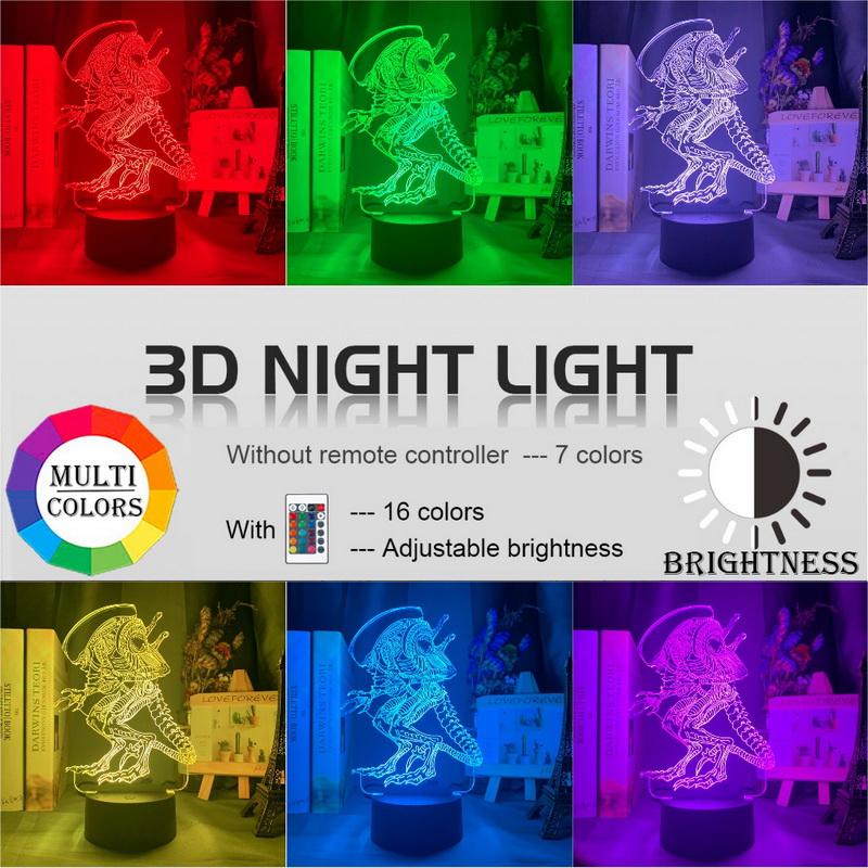 Alien Figure 3D Illusion Lamp Night Light