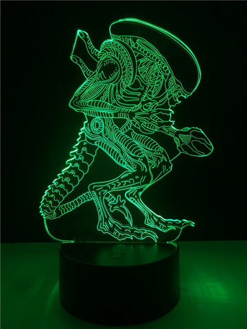 Image of Alien Skull 3D Illusion Lamp Night Light