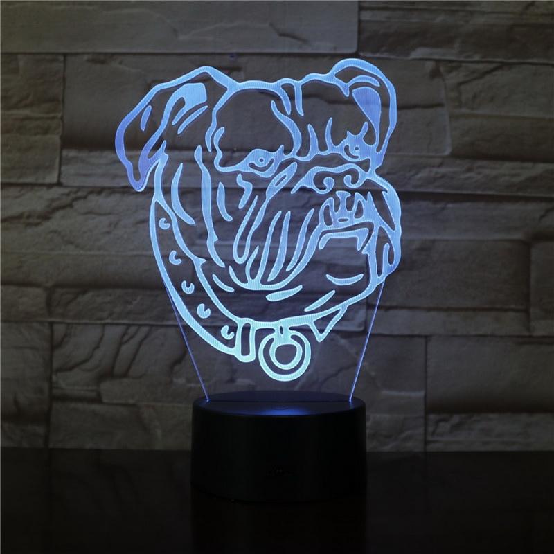 American bulldog 3D Illusion Lamp Night Light