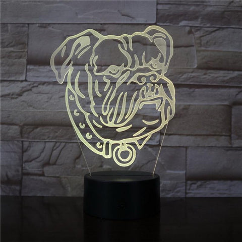 Image of American bulldog 3D Illusion Lamp Night Light