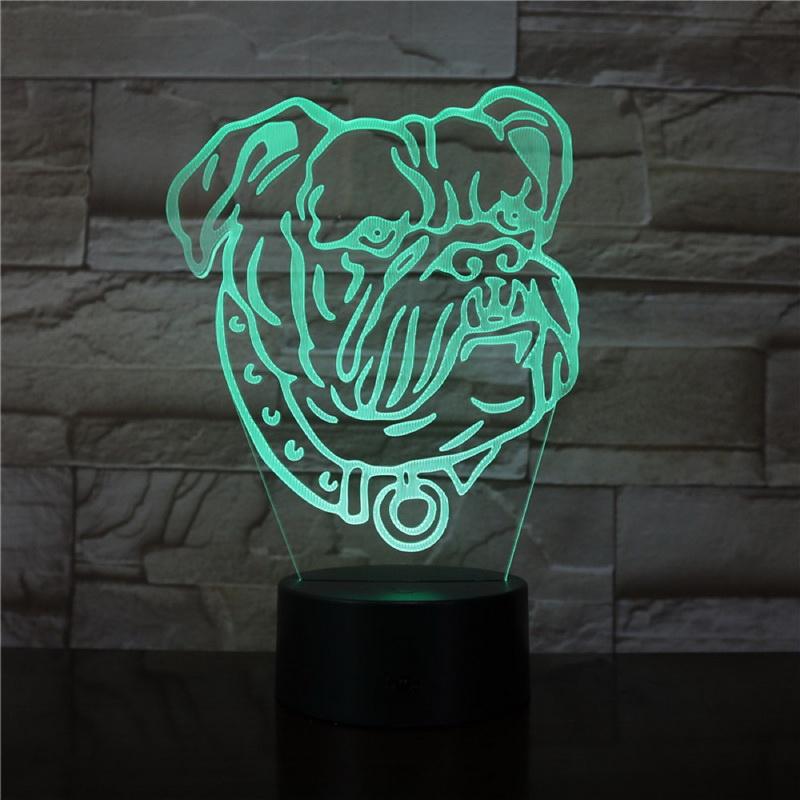American bulldog 3D Illusion Lamp Night Light