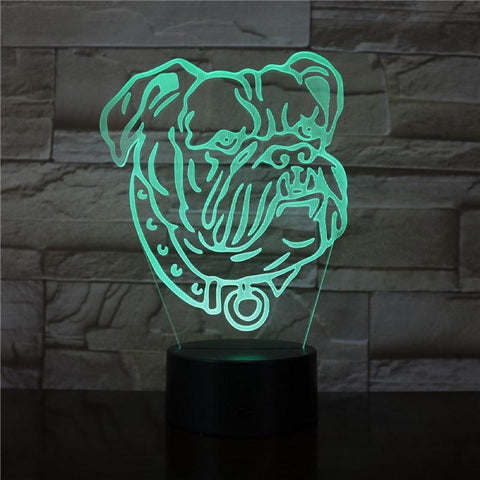 Image of American bulldog 3D Illusion Lamp Night Light