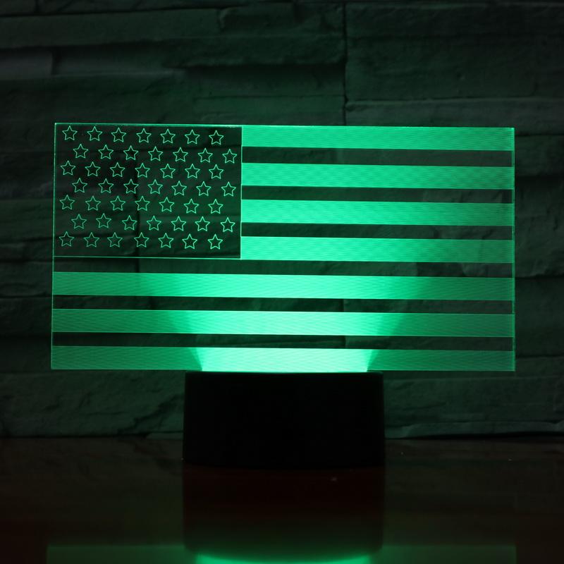 American flag 3D Illusion Lamp Night Light