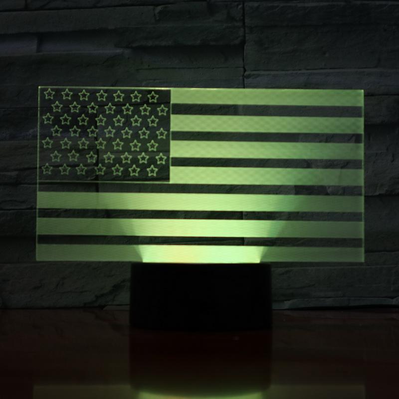 American flag 3D Illusion Lamp Night Light