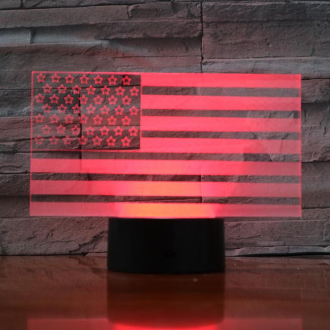 Image of American flag 3D Illusion Lamp Night Light