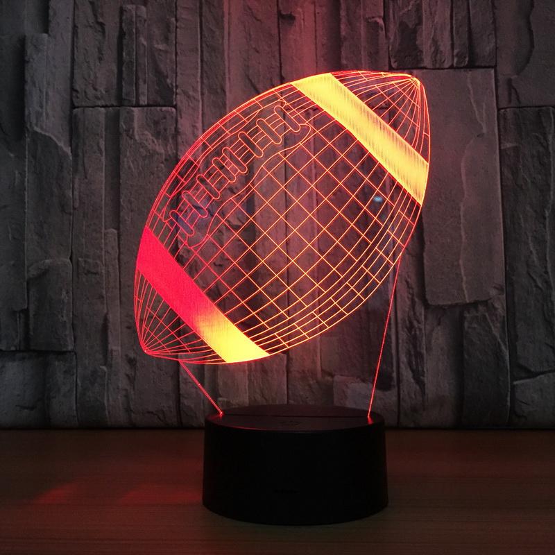 American Football Sensor Bed Room 3D Illusion Lamp Night Light