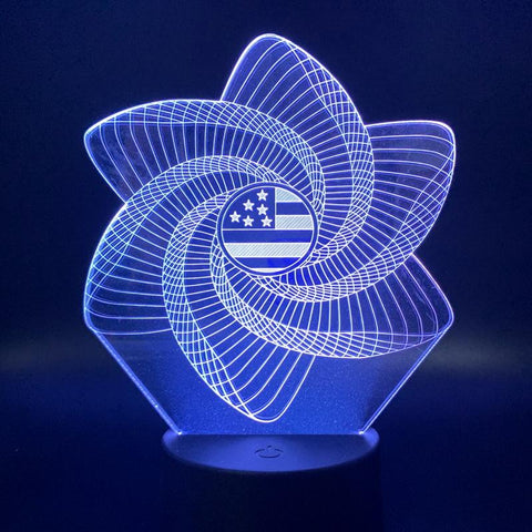 Image of American storm flag 3D Illusion Lamp Night Light