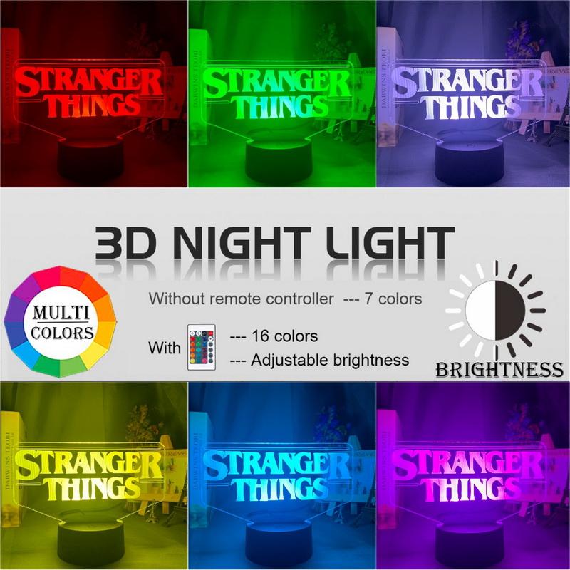 American Web Television Series Stranger Things 3D Illusion Lamp Night Light