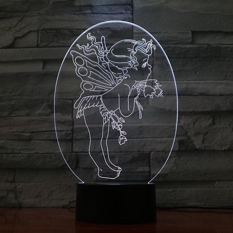 Image of Angel Table Bedsid 3D Illusion Lamp Night Light