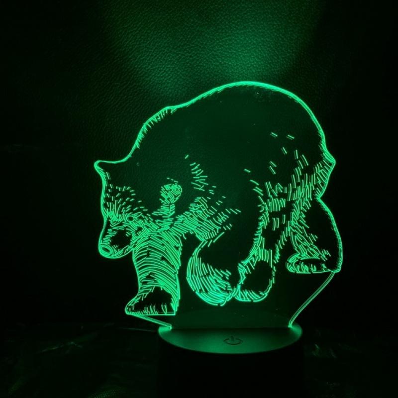 Animal Bear 3D Illusion Lamp Night Light