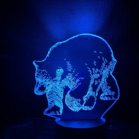 Image of Animal Bear 3D Illusion Lamp Night Light