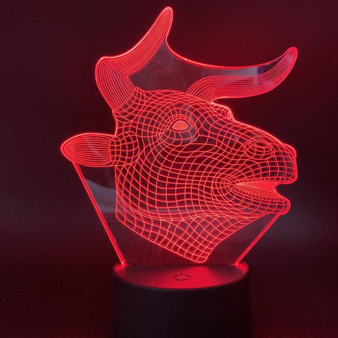 Image of Animal Bull Room 3D Illusion Lamp Night Light