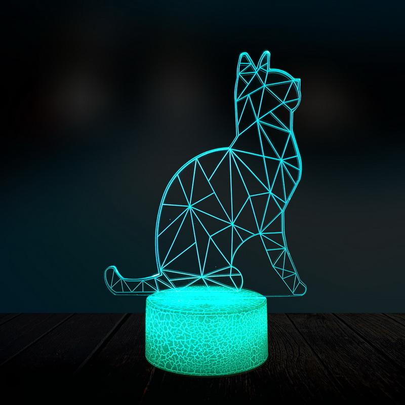 Animal Cat 02 3D Illusion Lamp Night Light