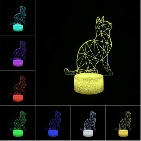 Image of Animal Cat 02 3D Illusion Lamp Night Light