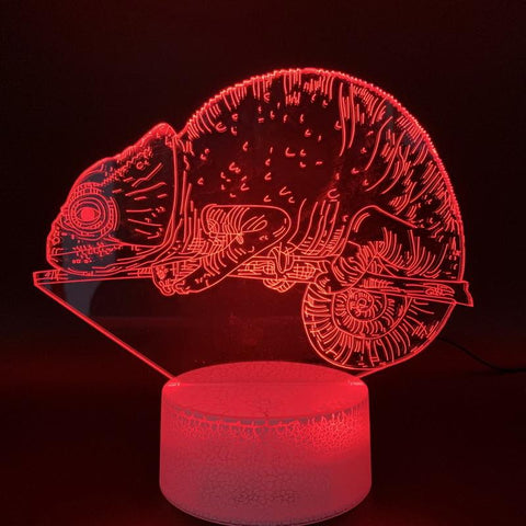 Image of Animal Chameleons 3D Illusion Lamp Night Light