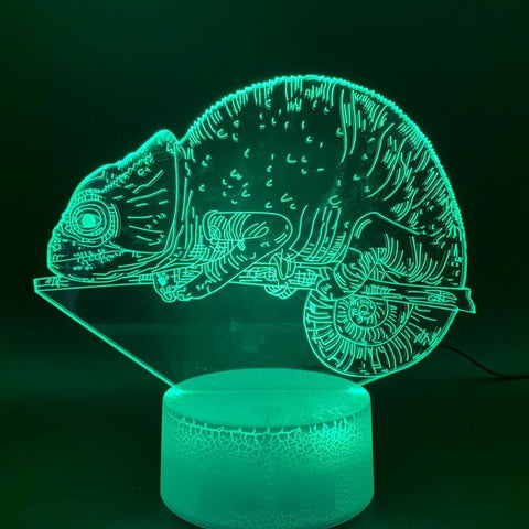 Image of Animal Chameleons 3D Illusion Lamp Night Light