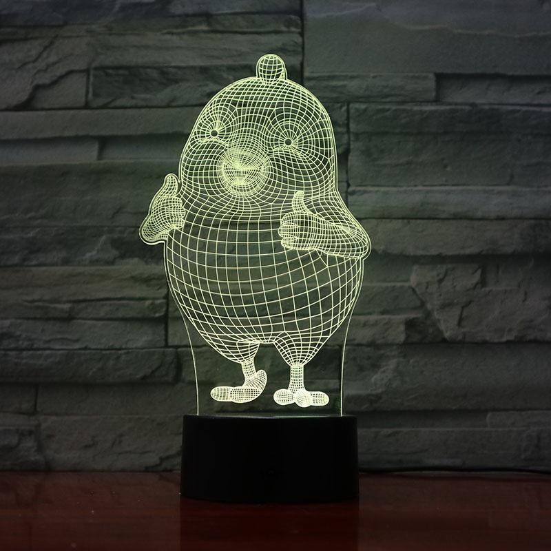 Animal Chick 3D Illusion Lamp Night Light