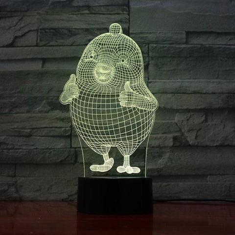 Image of Animal Chick 3D Illusion Lamp Night Light