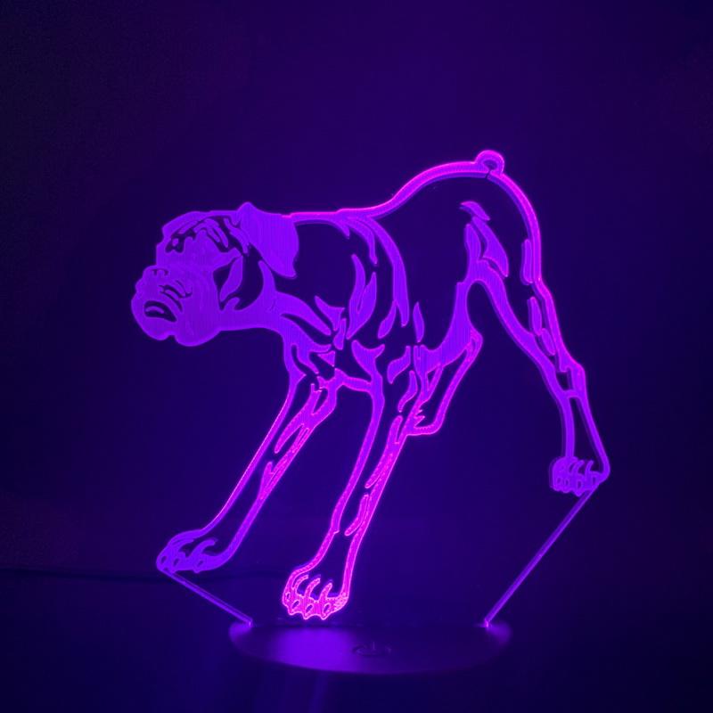 Animal Dog 3D Illusion Lamp Night Light