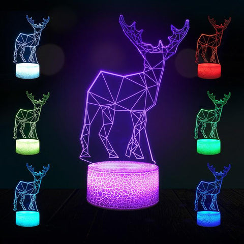 Image of Animal Elk Dee 3D Illusion Lamp Night Light