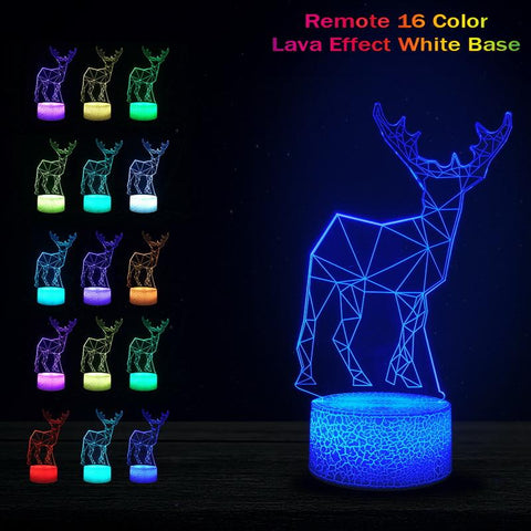 Image of Animal Elk Dee 3D Illusion Lamp Night Light