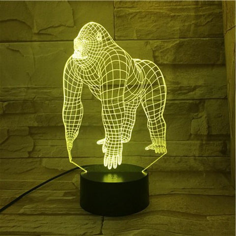 Image of Animal Gorilla 01 3D Illusion Lamp Night Light