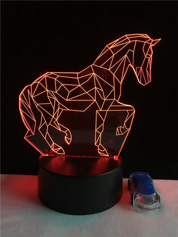 Image of Animal Horse 3D Illusion Lamp Night Light