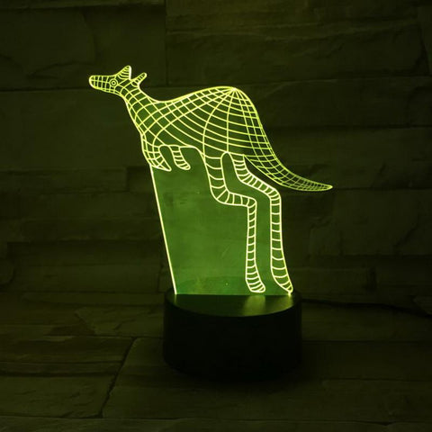 Image of Animal kangaroo 3D Illusion Lamp Night Light