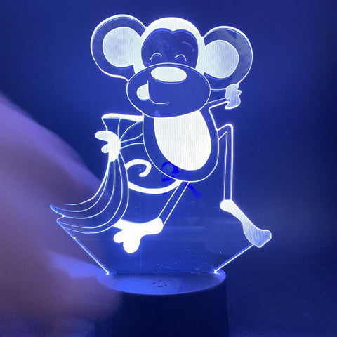 Image of Animal Monkey Live Room 3D Illusion Lamp Night Light