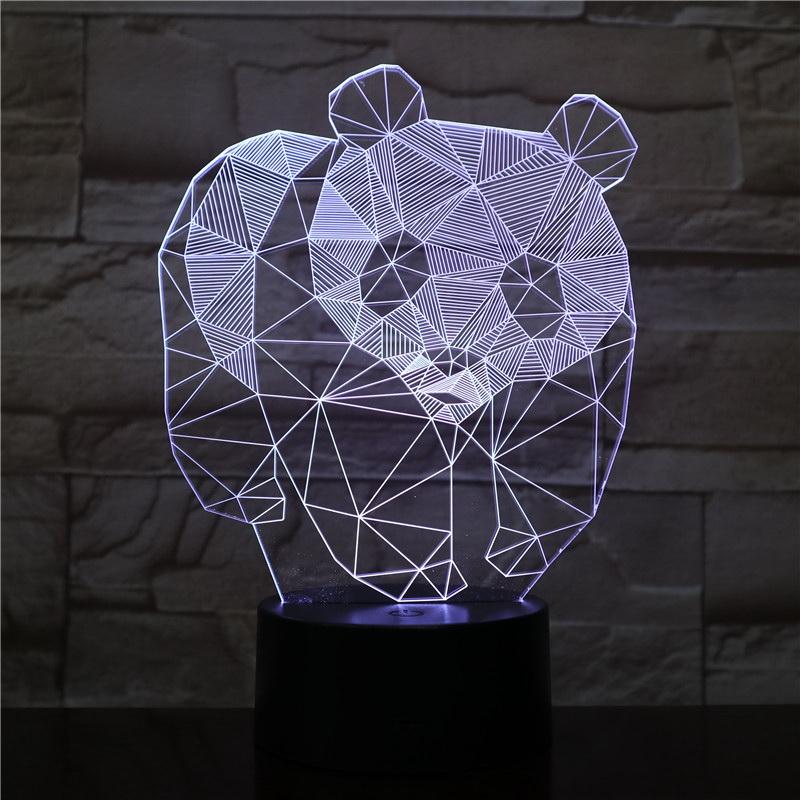 animal panda 3D Illusion Lamp Night Light