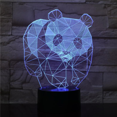 Image of animal panda 3D Illusion Lamp Night Light