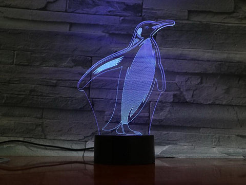 Image of Animal penguin 3D Illusion Lamp Night Light