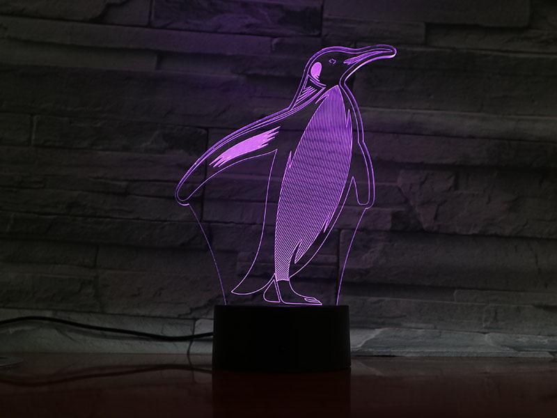 Animal penguin 3D Illusion Lamp Night Light