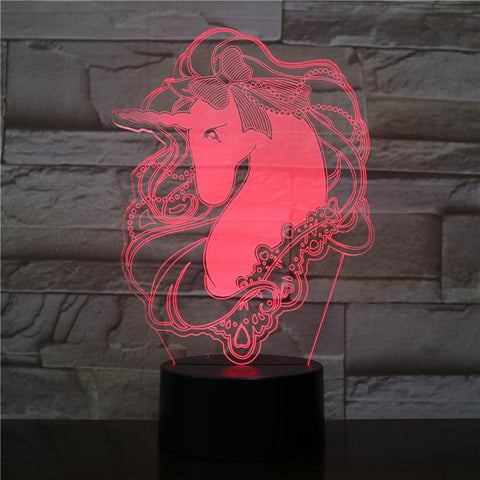 Image of Animal Unicorn 02 3D Illusion Lamp Night Light