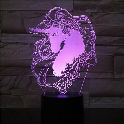 Image of Animal Unicorn 02 3D Illusion Lamp Night Light