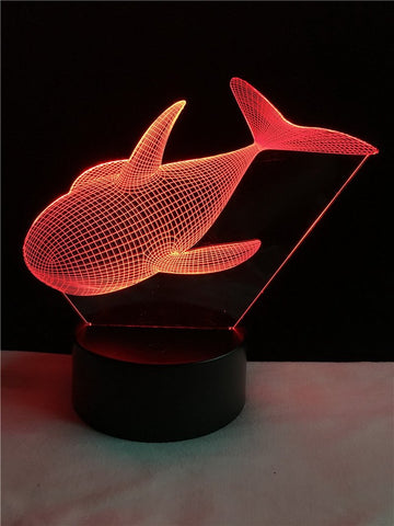 Image of Animal Whale 3D Illusion Lamp Night Light