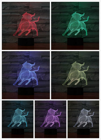 Image of Animals Cattle 3D Illusion Lamp Night Light