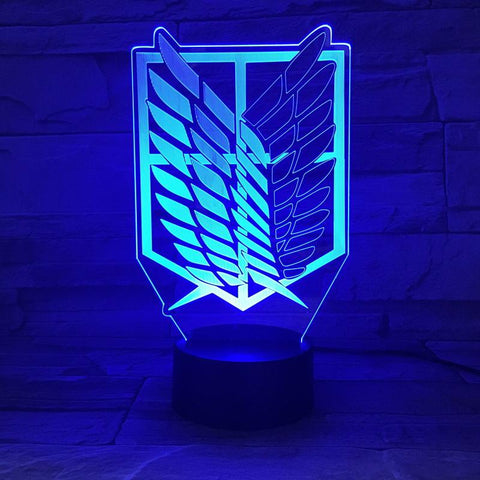 Image of Anime Attack on Titan wings of freedom Sign 3D Illusion Lamp Night Light