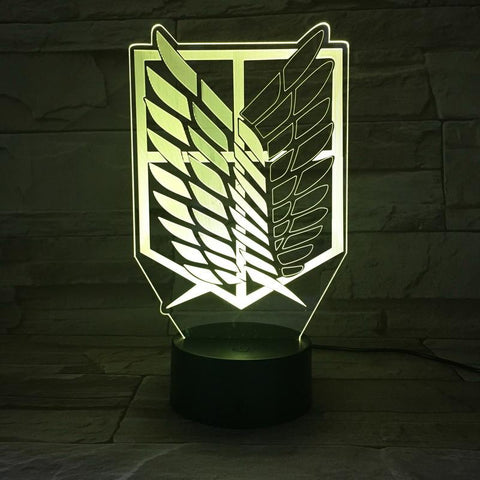 Image of Anime Attack on Titan wings of freedom Sign 3D Illusion Lamp Night Light